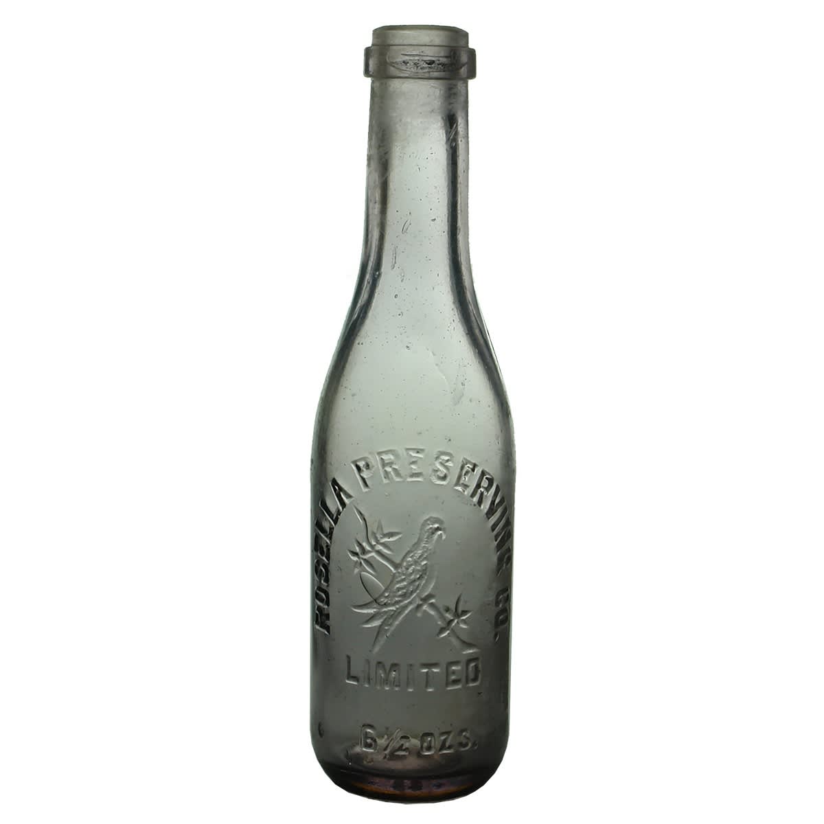 Sauce. Rosella Preserving Co. Limited, Rosella trade mark. Ring Seal. Amethyst. 6 1/2 oz. (Victoria)