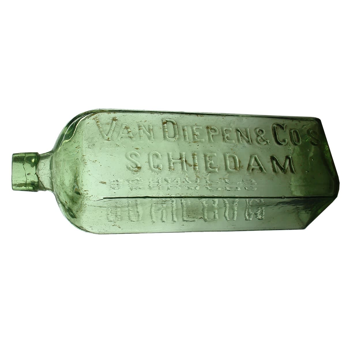 Schnapps. Van Diepen & Co's Schiedam Schnapps. Light Green. 26 oz.