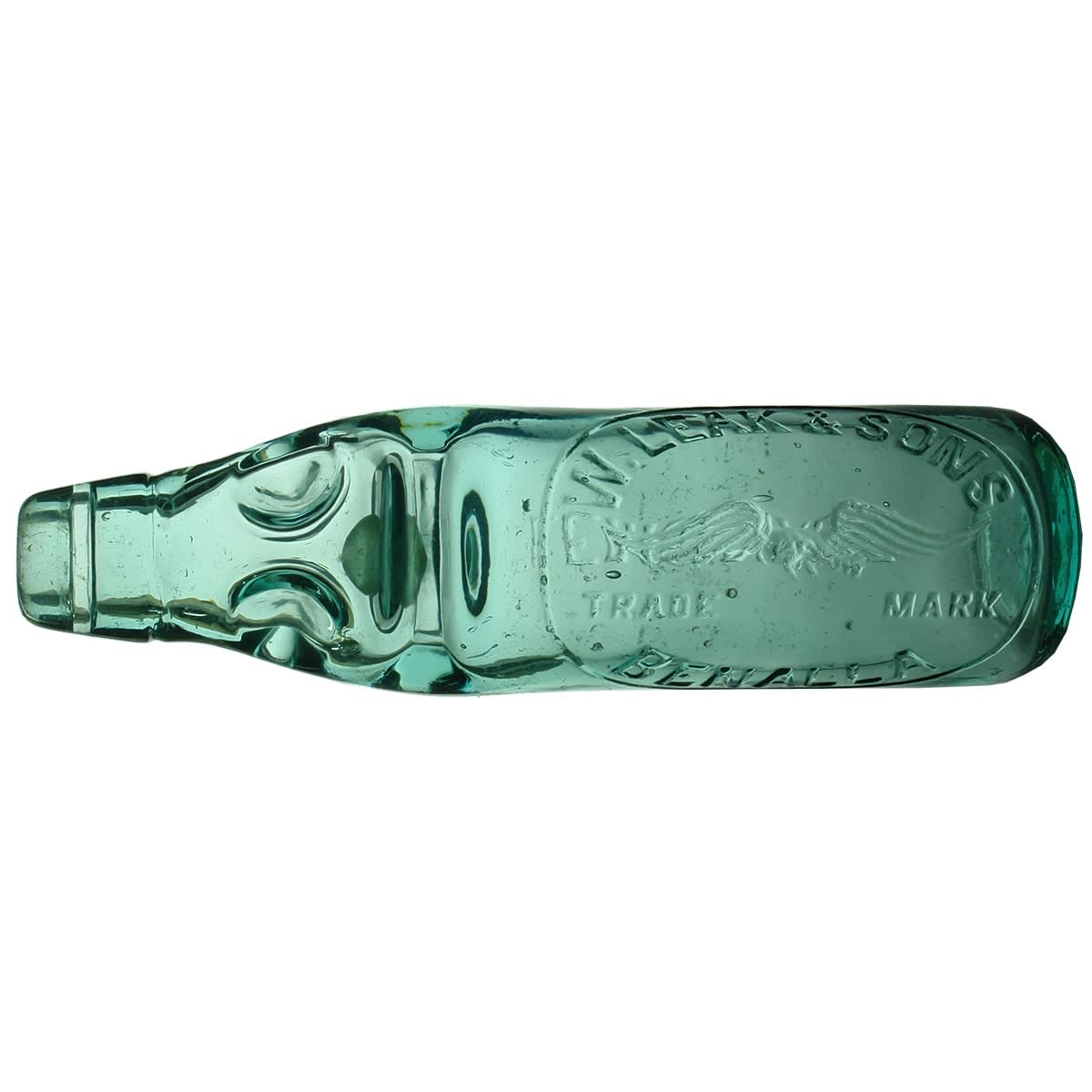 Codd. W. Leak & Sons, Benalla. Lemonade. Dobson. Aqua. 10 oz. (Victoria)