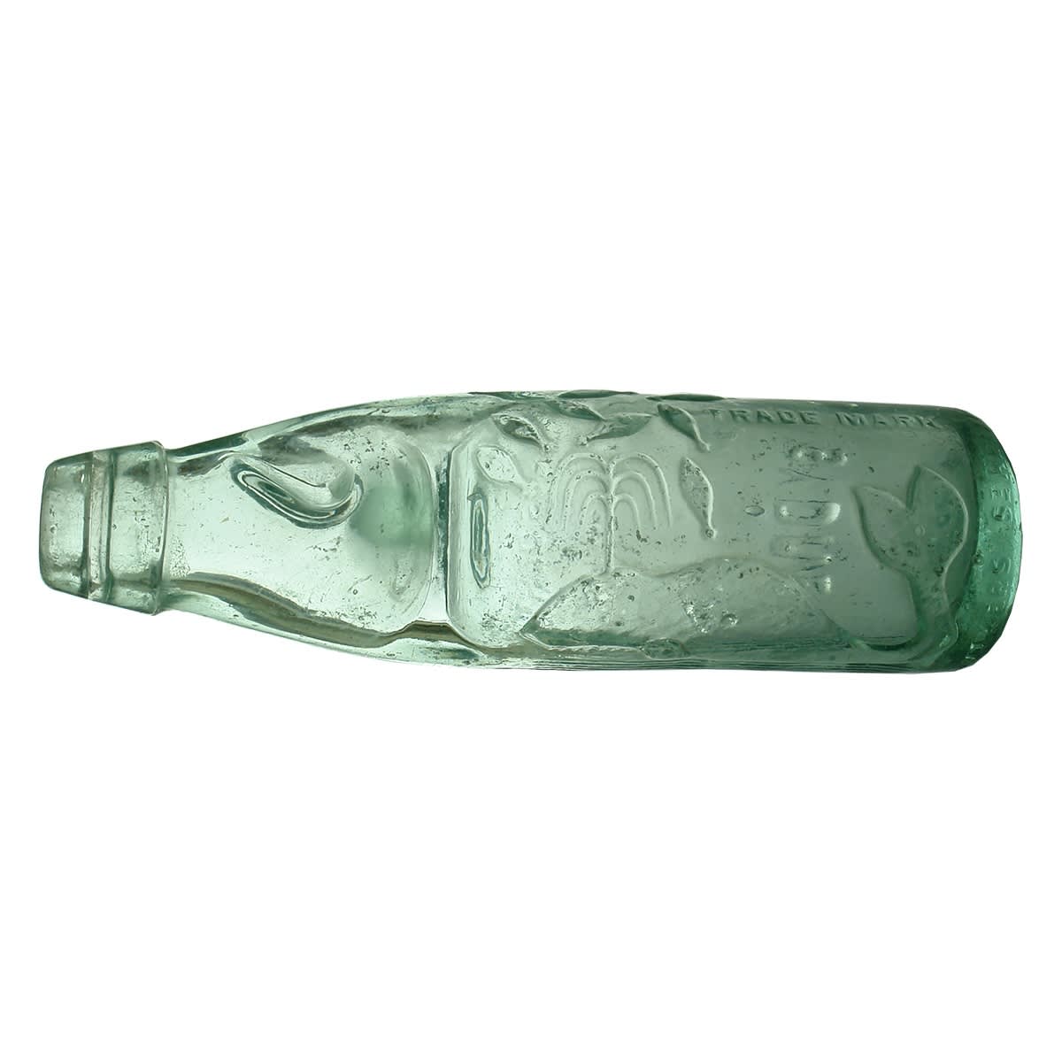 Codd.  Charles Oertel, 403 Pitt Street, Sydney. Whale spouting Torpedo bottles. Cannington Shaw makers. 6 oz. (New South Wales)
