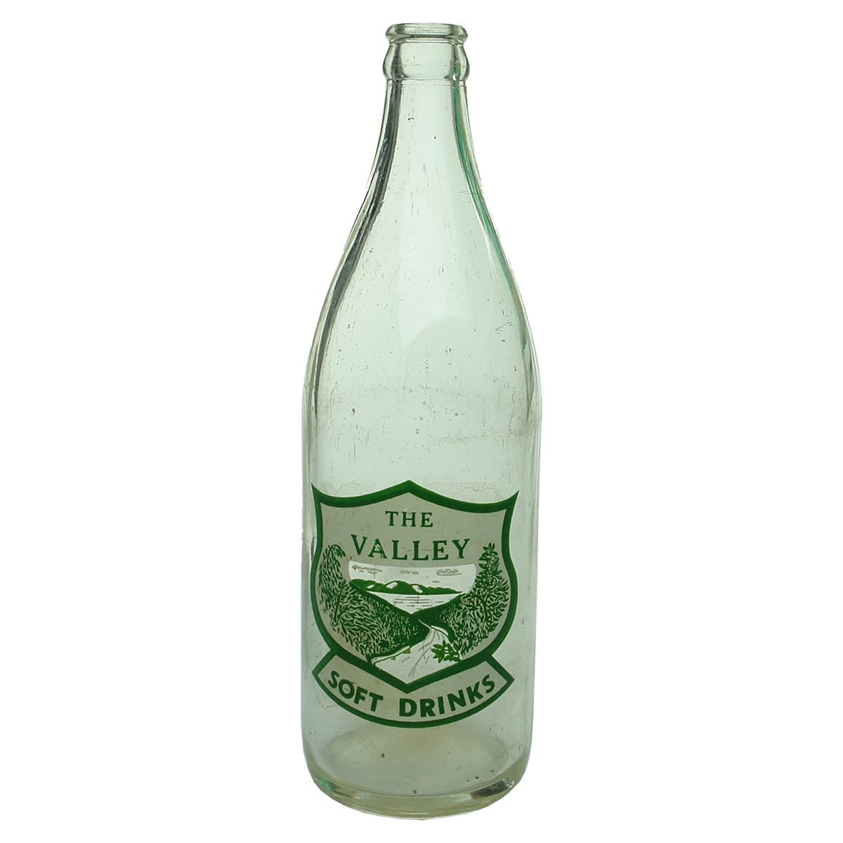 Crown Seal. The Valley Soft Drinks. J. L. Bailey, Bellingen. Green & White Print. 24 oz. (New South Wales)