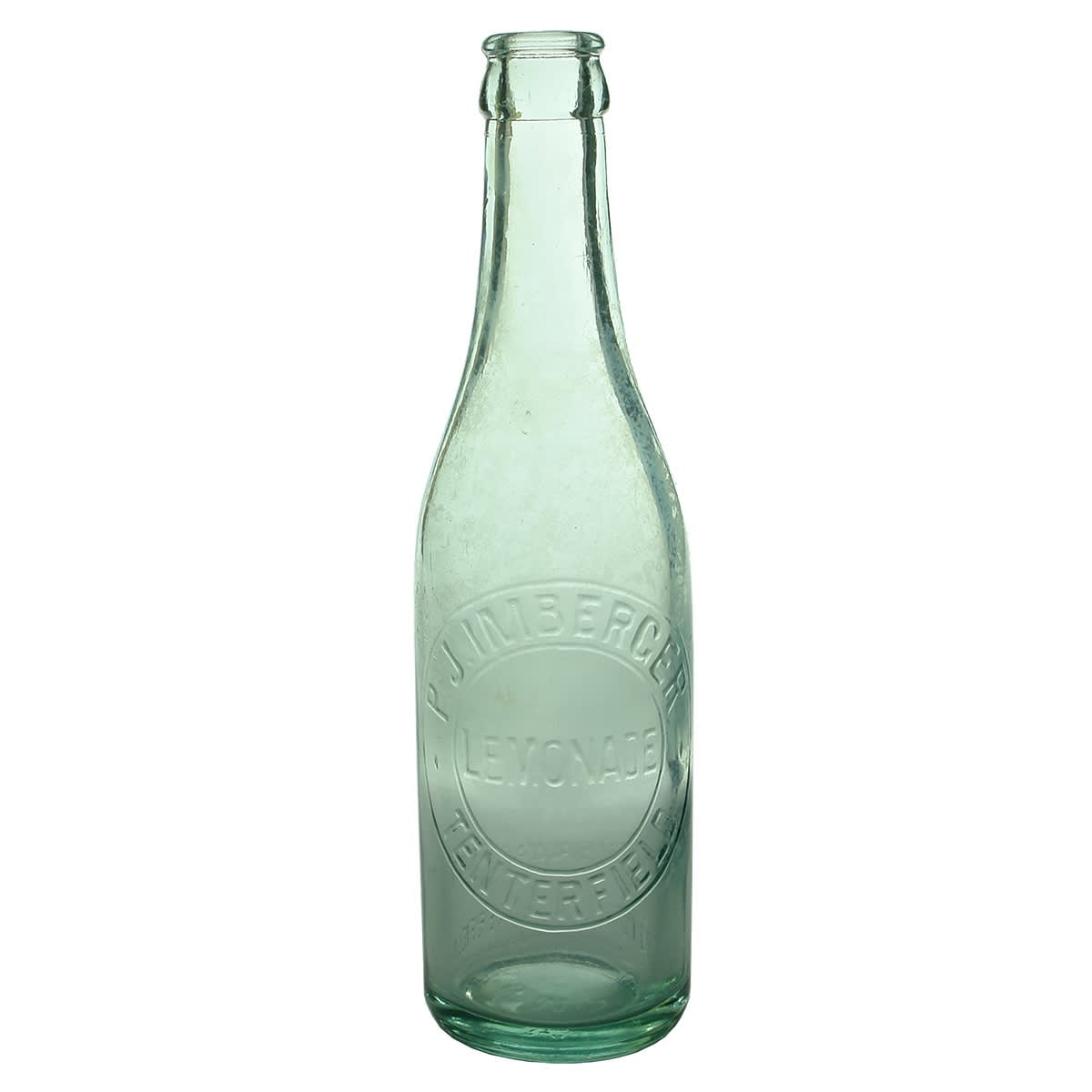 Crown Seal. P. J. Imberger, Tenterfield. Lemonade. Aqua. 10 oz. (New South Wales)