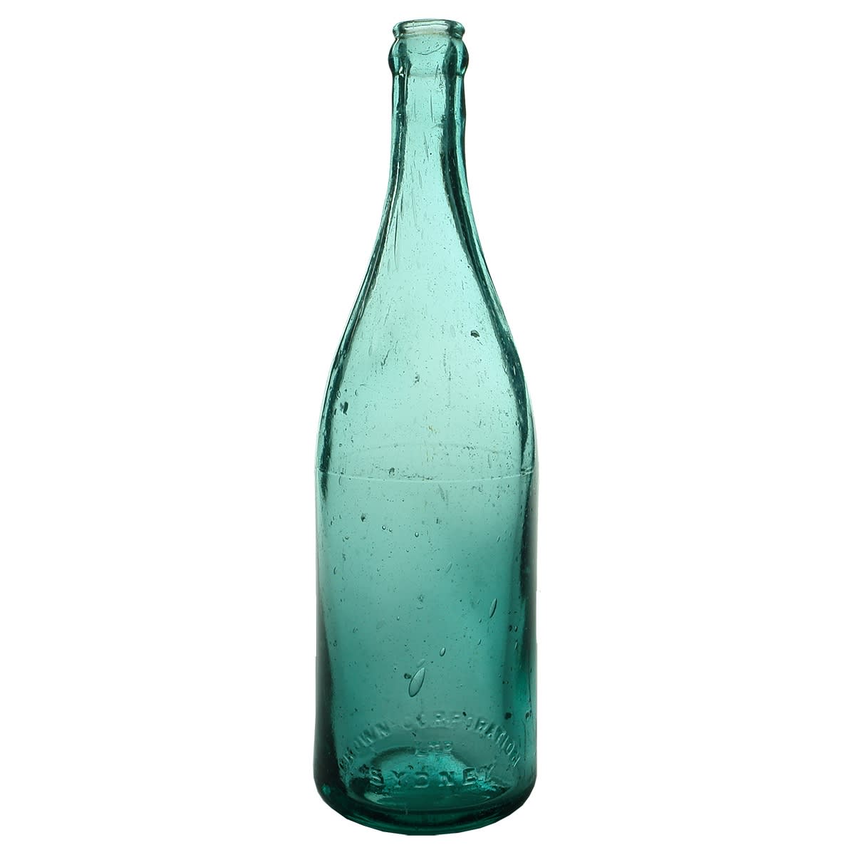 Crown Seal. Crown Corporation Ltd., Sydney. Blue Aqua. 26 oz. Spun finished top. (New South Wales)