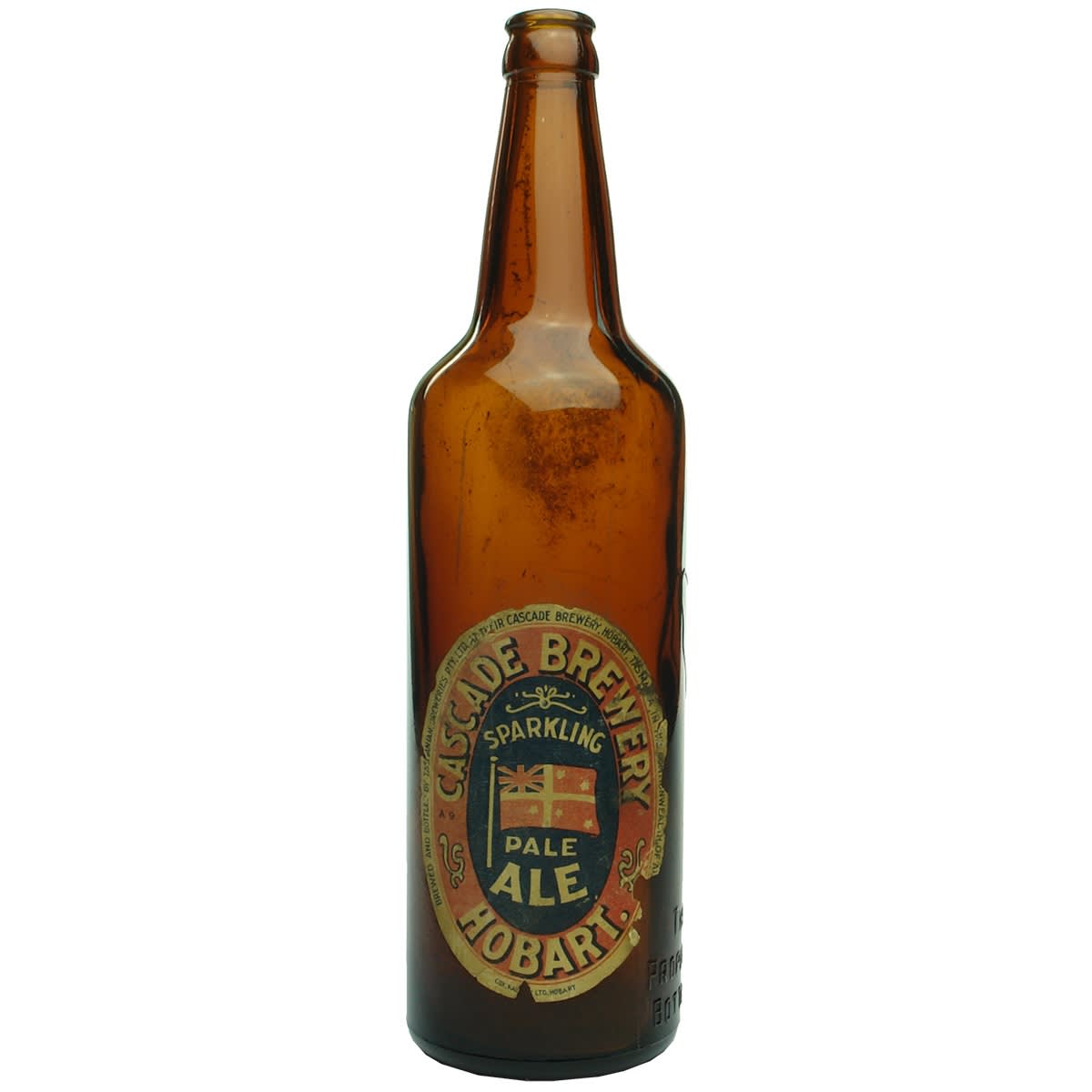 Crown Seal Beer. Tasma Tasmanian Bottle Company. Original Cascade Brewery Sparkling Ale Hobart label. (Tasmania)