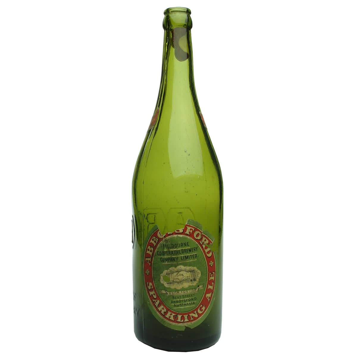 Beer. Green Crown Seal ABA. Abbotsford Brewery. Original Label, Sparkling Ale. Melbourne Co-operative Brewery Limited. Handshake trade mark. (Victoria)
