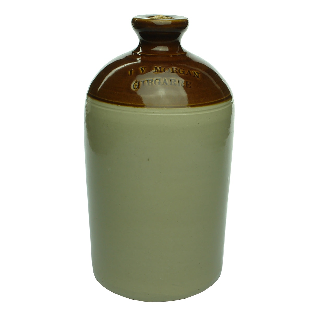 Demijohn. J. V. Morgan, Girgarre. Half Gallon. Impressed. (Victoria)