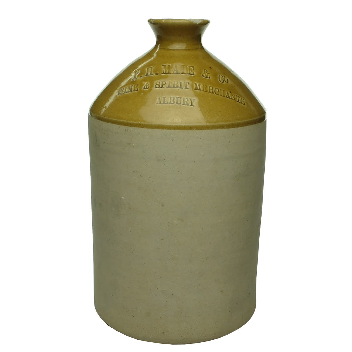 Demijohn. T. H. Mate & Co., Wine & Spirit Merchants, Albury. One Gallon. (New South Wales)