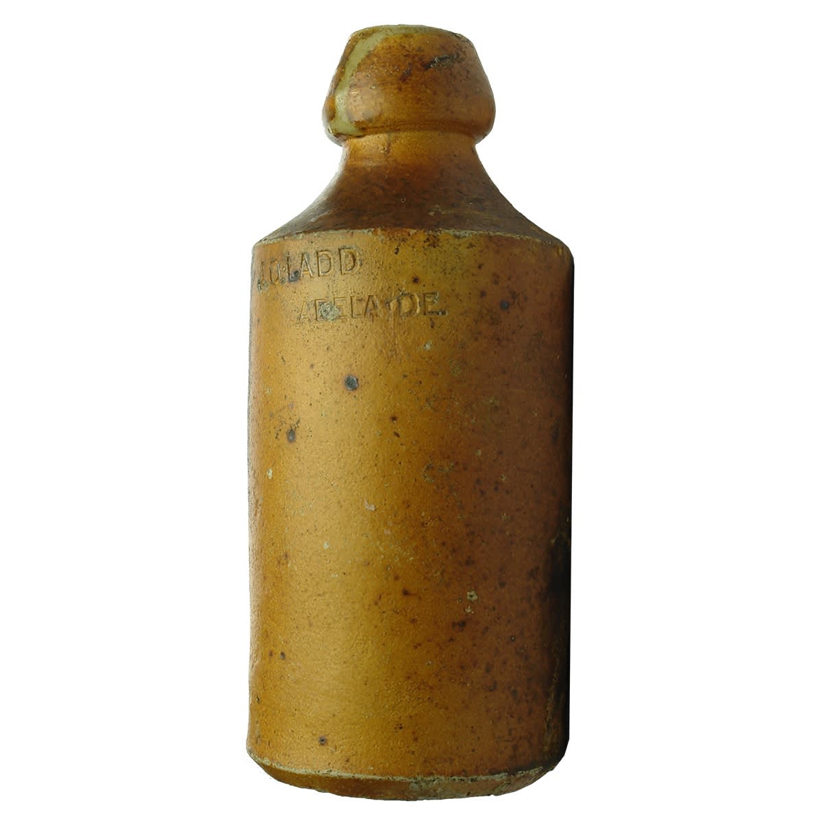 Ginger Beer. J. O. Ladd, Adelaide. Doulton Lambeth. Salt Glaze. 10 oz. (South Australia)