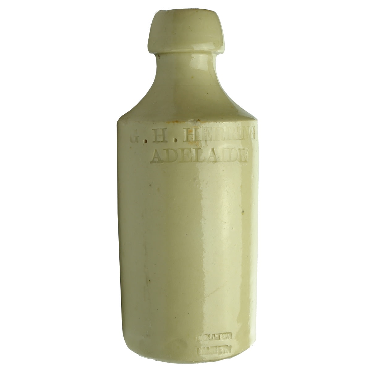 Ginger Beer. G. H. Herring, Adelaide. Doulton, Lambeth. Impressed. All White. Dump. (South Australia)