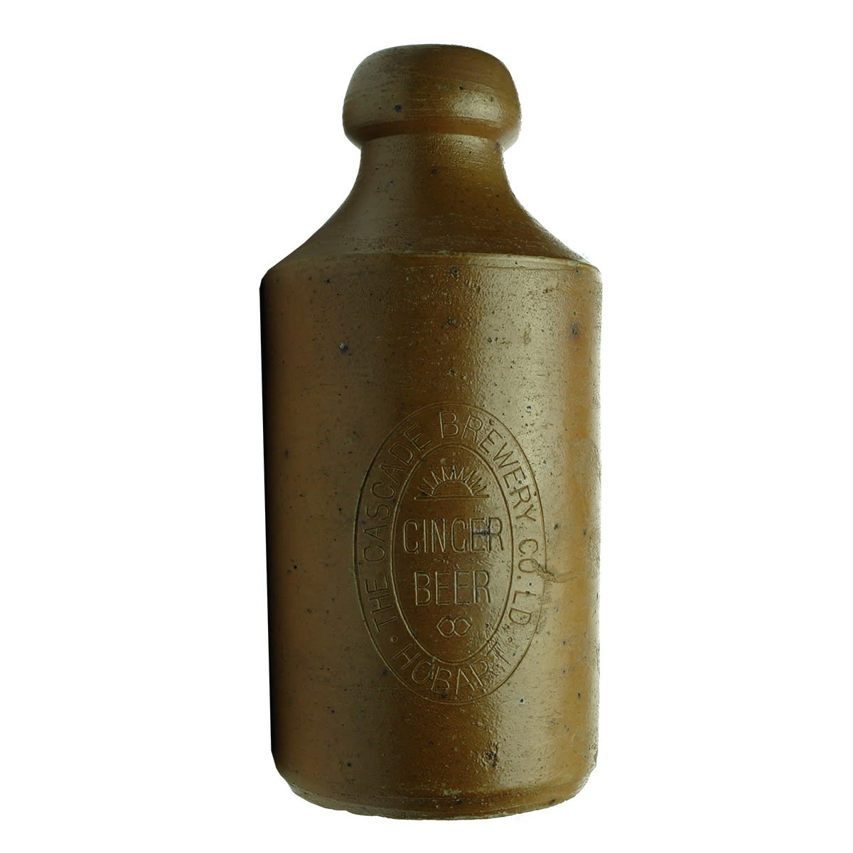 Ginger Beer. The Cascade Brewery Co. Ld. Impressed. Salt Glaze. Dump. (Tasmania)