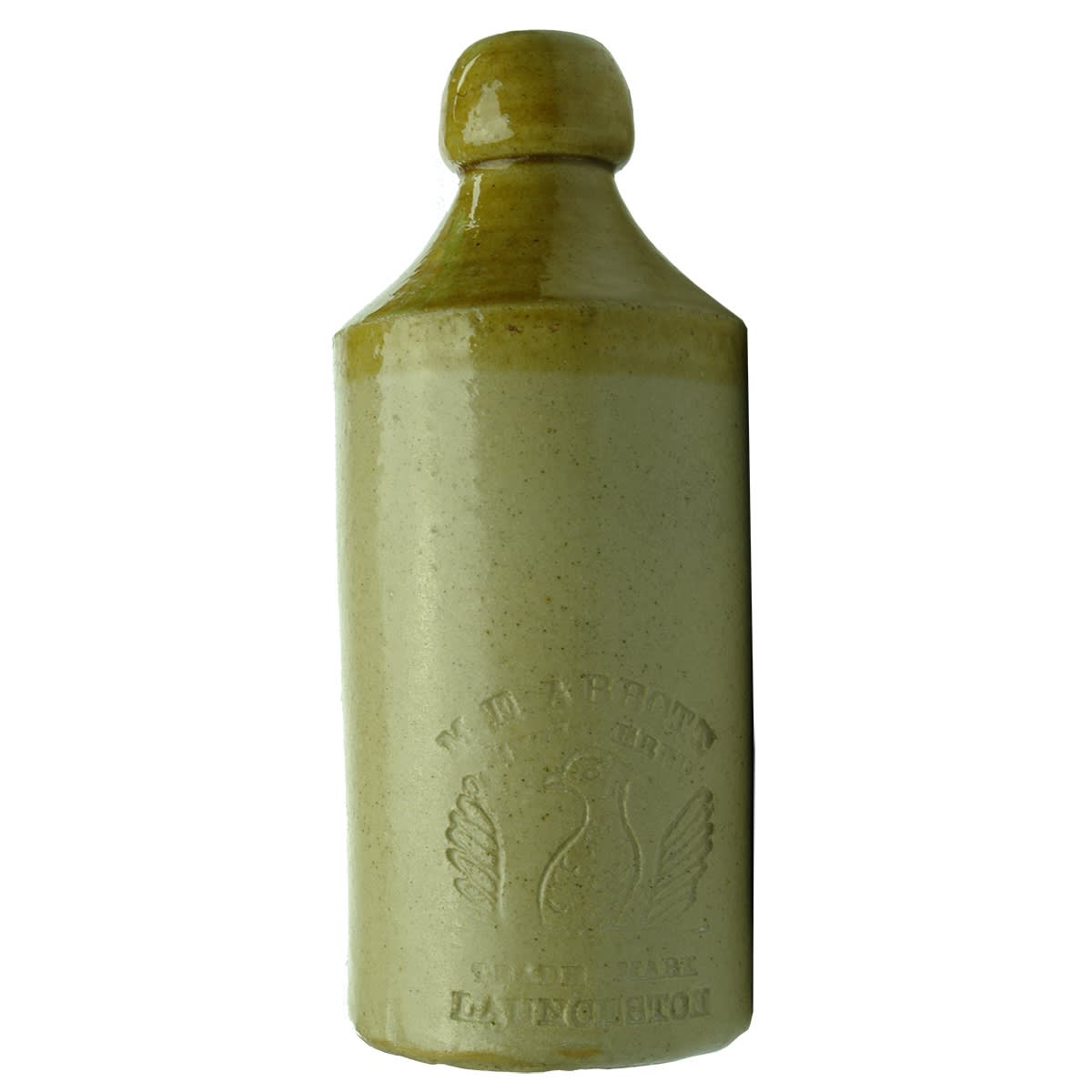 Ginger Beer. M. E. Abbott, Launceston. Phoenix. Impressed. Campbell's pottery. (Tasmania)