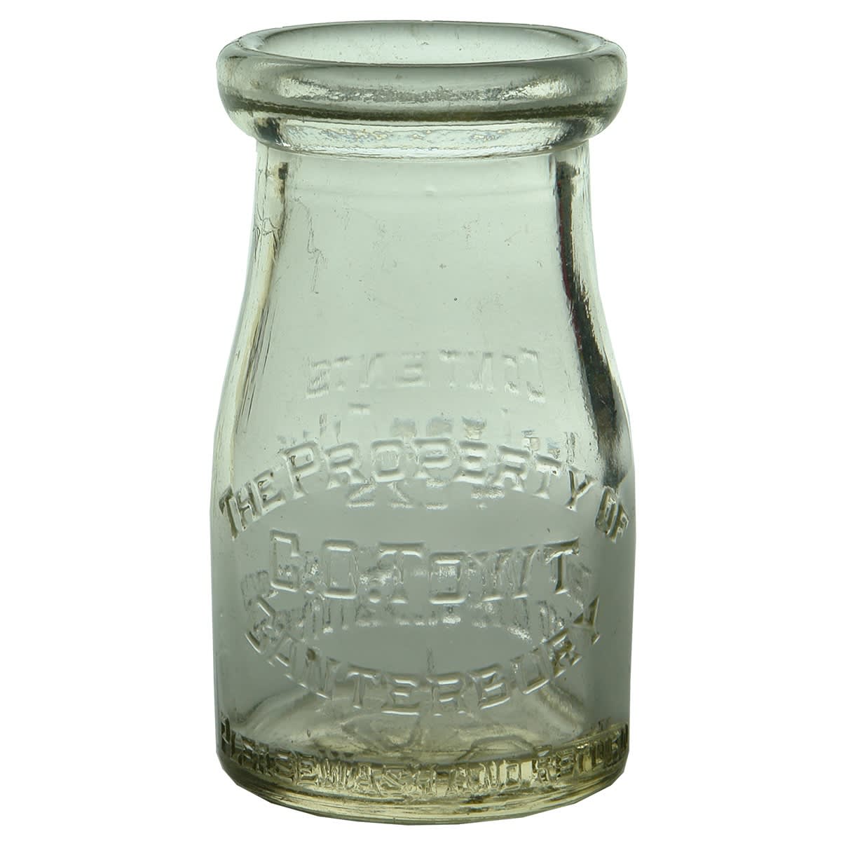 Cream. C. O. Towt, Canterbury. 4 oz. Base Number: 228. (Victoria)