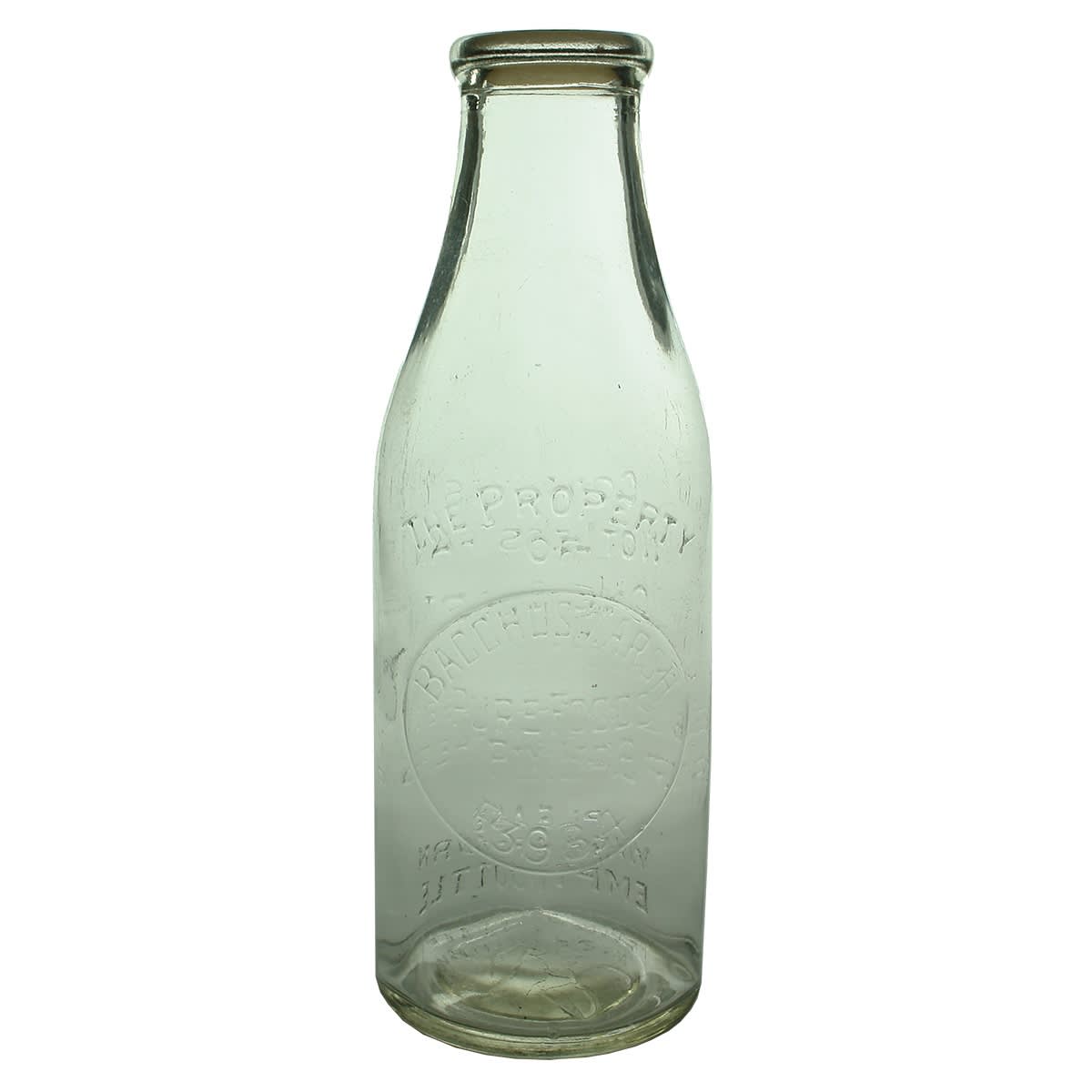 Milk. Bacchus Marsh Pure Foods Pty Ltd. Wad Lip. 1 Quart. (Victoria)
