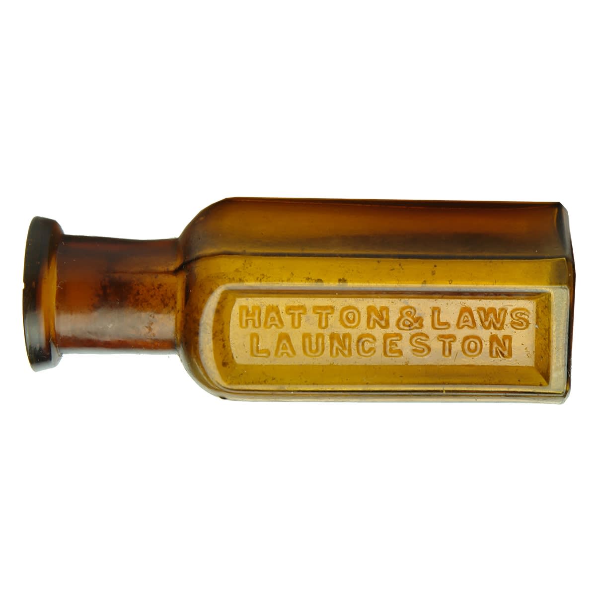 Chemist. Hatton & Laws, Launceston. Amber. 1/4 oz. (Tasmania)