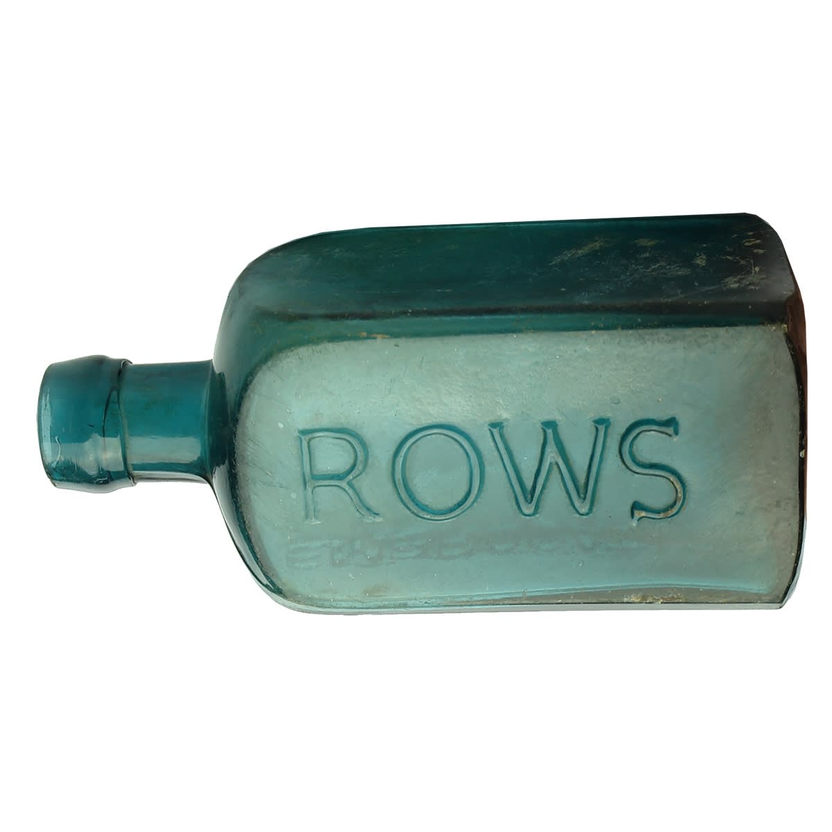 Embrocation. Rows Farmers Friend. Deep Turquoise Blue. 10 oz. 146 mm. (New South Wales)