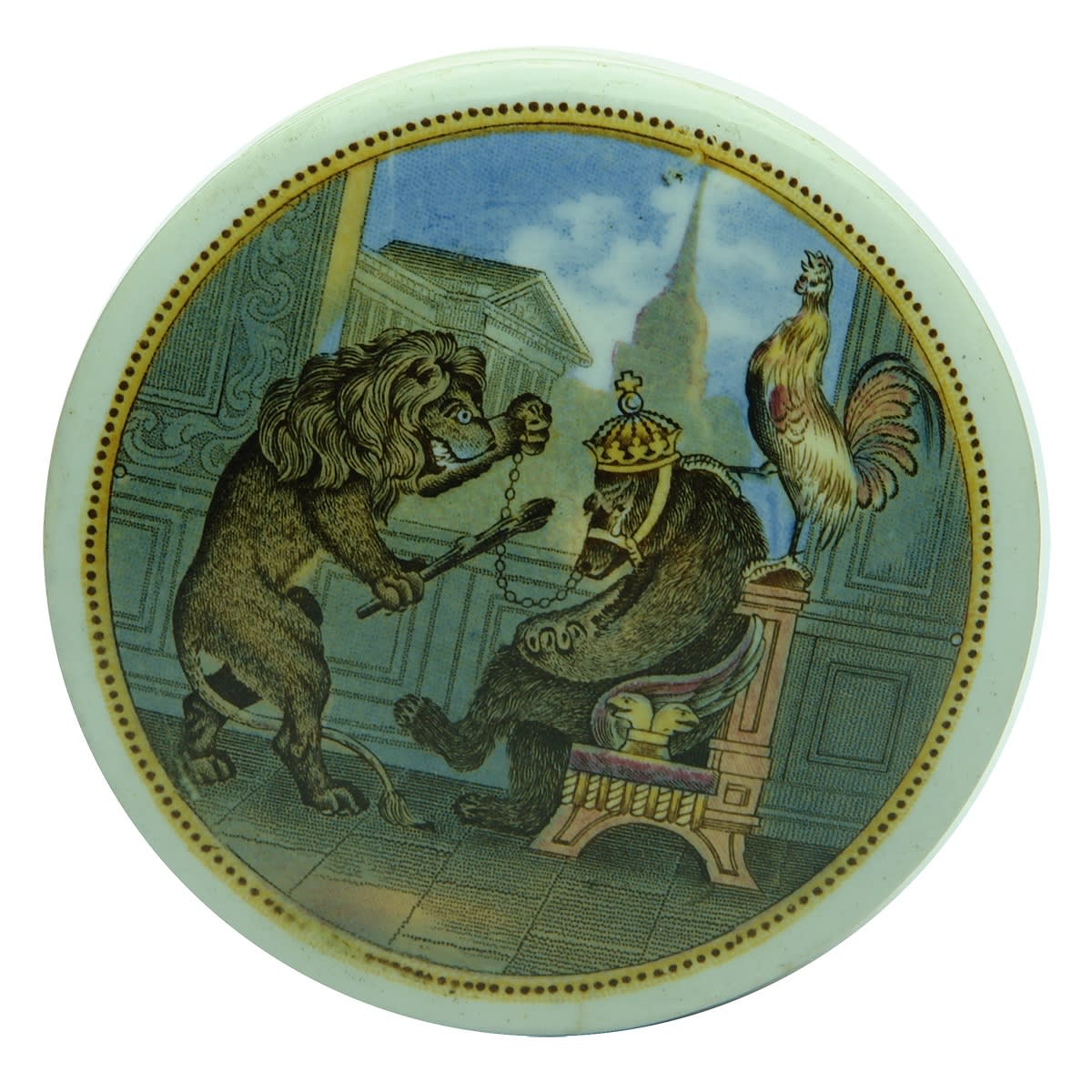 Pratt Lid. Bear, Lion and Cock. Small Size.