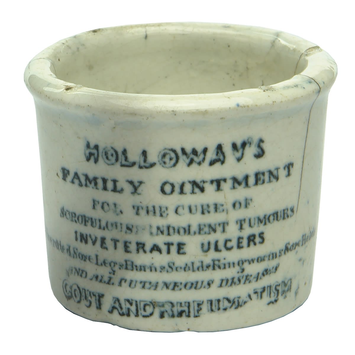 Medicine. Holloways Ointment Pot. Family Ointment, 244 Strand, London. (United Kingdom)