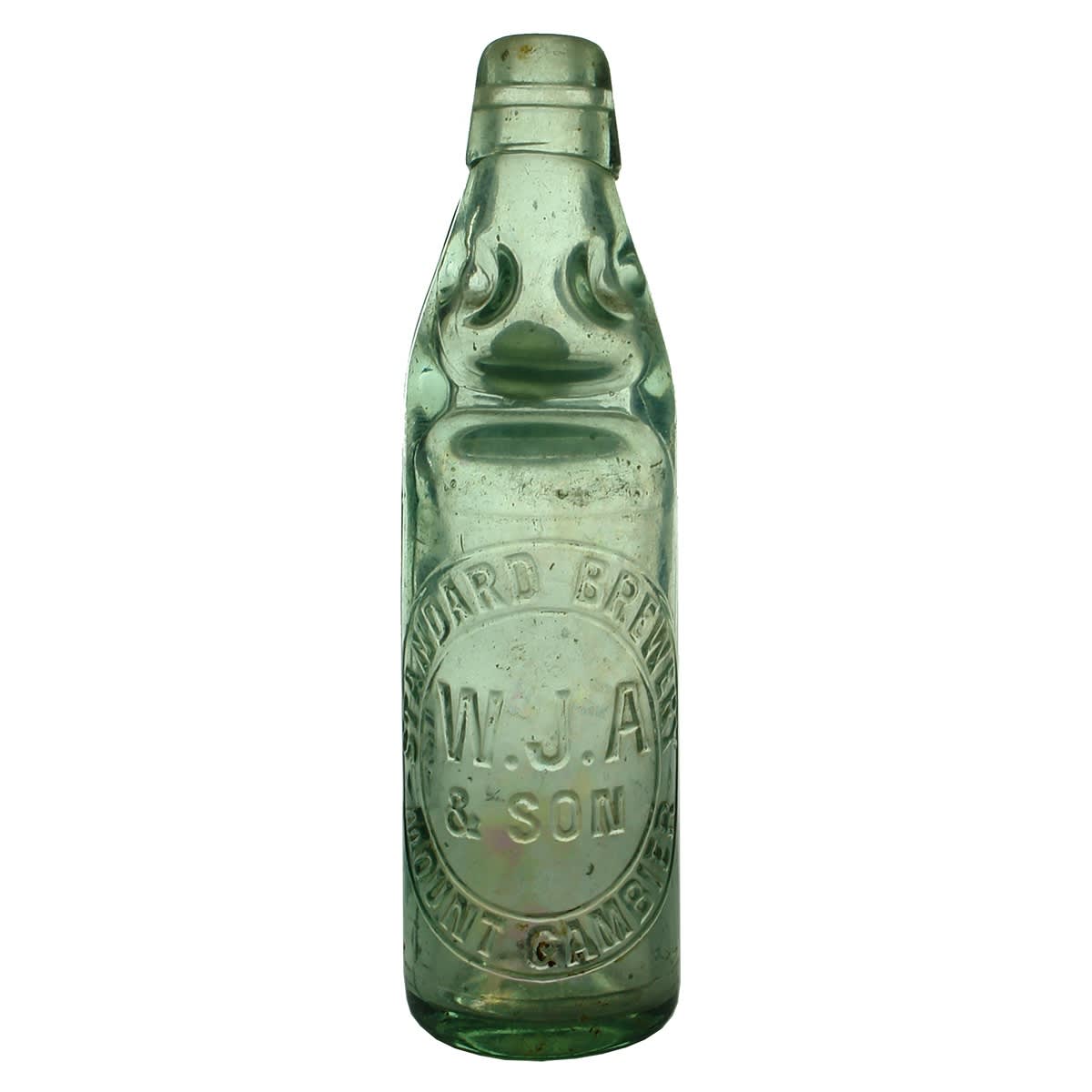 Codd. Standard Brewery, Mount Gambier. W. J. A & Son. Dobson. Aqua. 10 oz. (W. J. Anderson, South Australia)