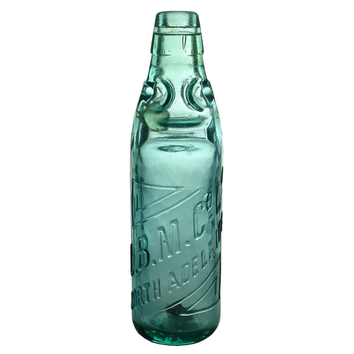 Codd. L. B. M Co Ld, North Adelaide. Geometric Design. Dobson. Aqua. 10 oz. (South Australia)