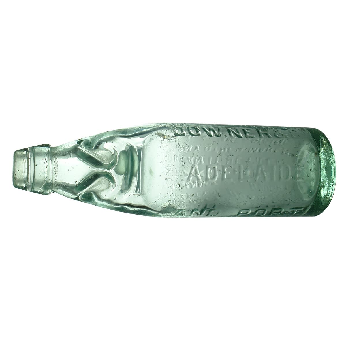 Codd. Downer & Co, Adelaide and Port. Cannington Shaw. Niagara. Aqua. 10 oz. (South Australia)