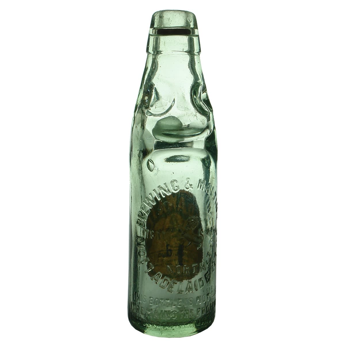 Codd. Lion Brewing & Malting Co North Adelaide. Original Soda Water Label. 6 oz. (South Australia)