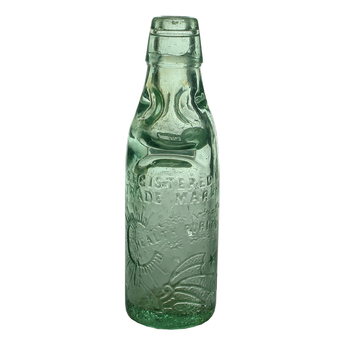 Codd. Thos Trood, Melbourne. Winged Hand. Health Purity. Dobson. 6 oz. (Victoria)