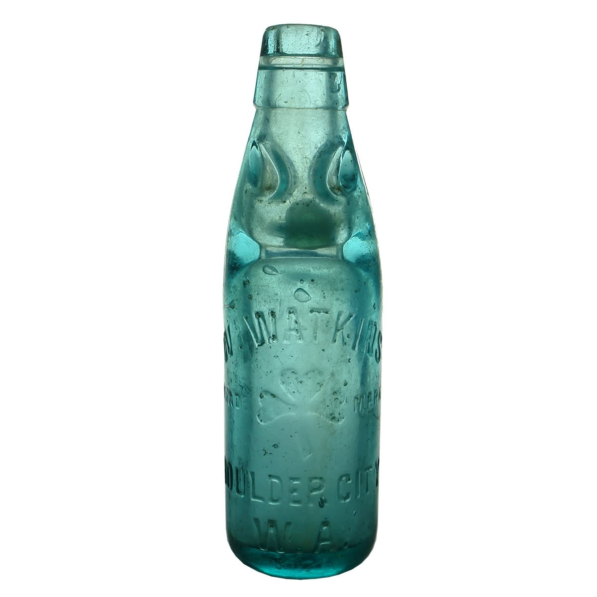 Codd. W. Watkins, Boulder City. Shamrock. Ice Blue. 6 oz. (Western Australia)
