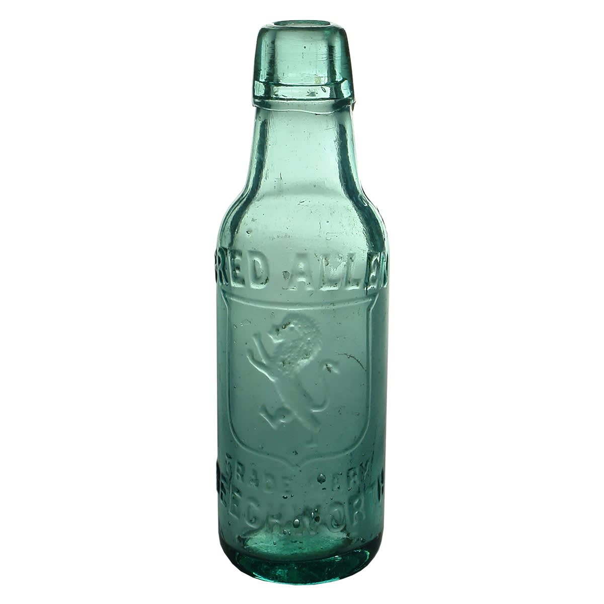 Lamont. Fred Allen, Beechworth. Rampant Lion. Aqua. 7 oz. (Victoria)