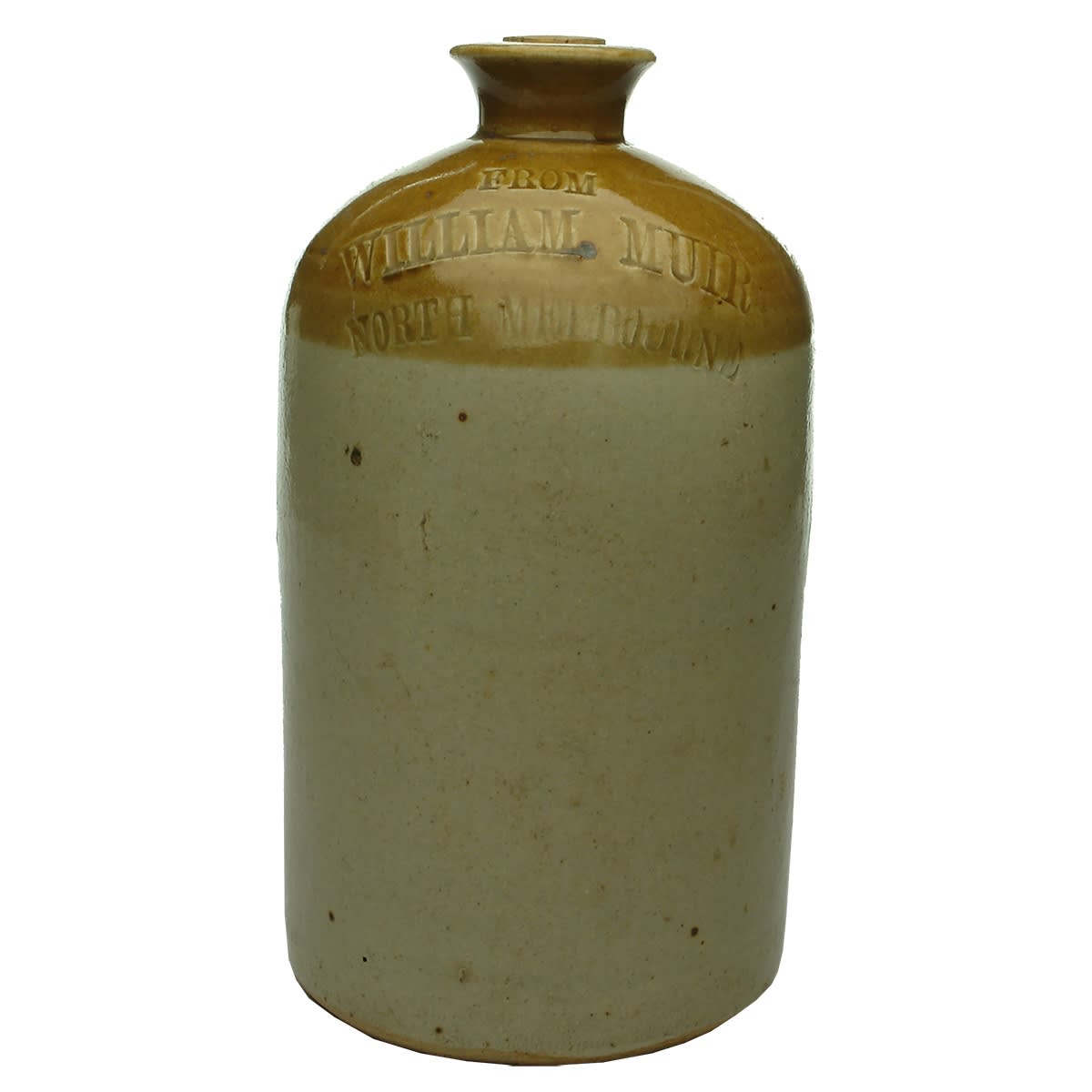 Demijohn. William Muir, North Melbourne. Quart. Impressed. (Victoria)