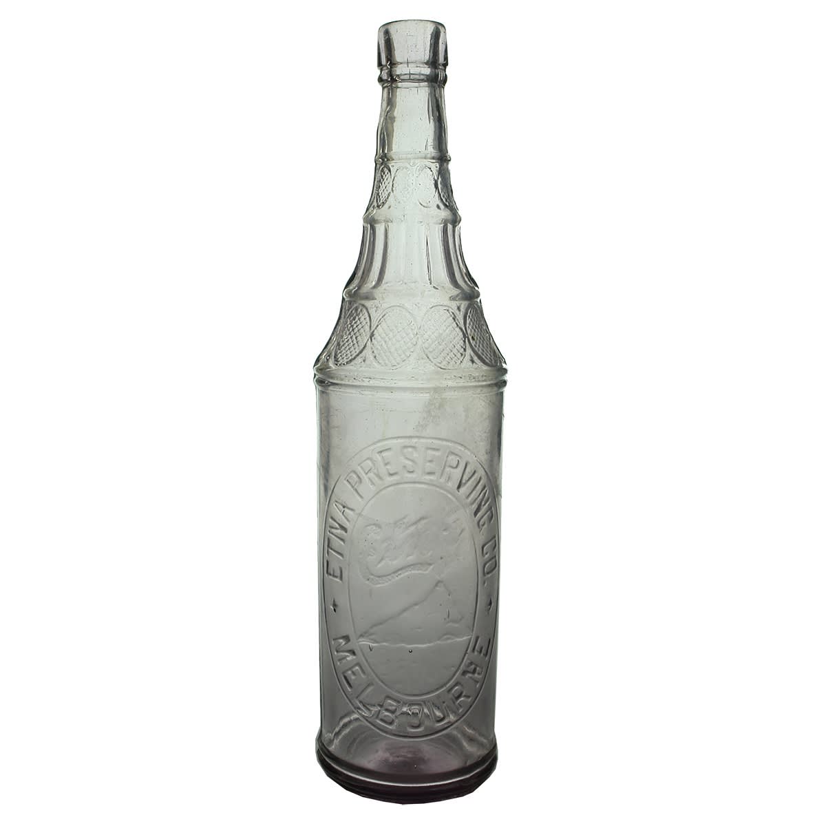 Cordial. Etna Preserving Co., Melbourne. Sun coloured amethyst. 26 oz. (Victoria)