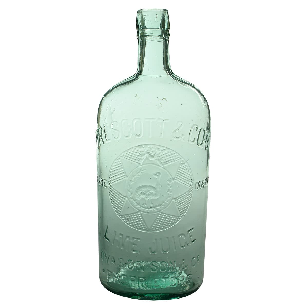 Cordial. Prescott & Co's Lime Juice. Dyason, Son & Co. Aqua. Quart. (Victoria)