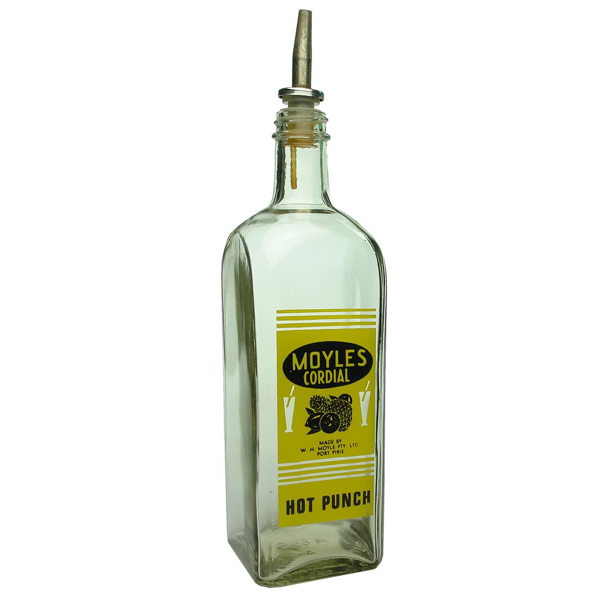 Cordial. Moyles, W. H. Moyle Pty. Ltd. Port Pirie. Hot Punch. Ceramic Label. Screw top. (South Australia)