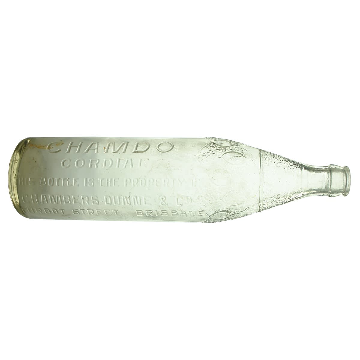 Cordial. Chamdo. Chambers Dunne & Co. Turbot Street, Brisbane. Crown Seal. Fruit and leaves to shoulder. (Queensland)