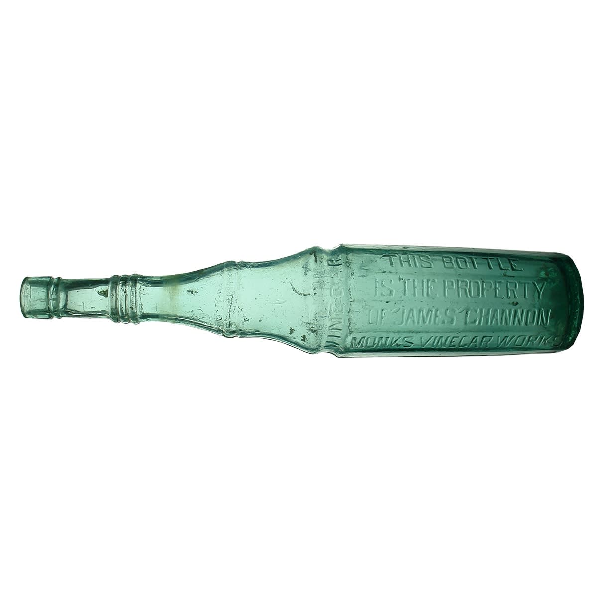 Vinegar. Monks Vinegar Works. James Channon. Ross Bros glass makers. (Sydney, New South Wales)