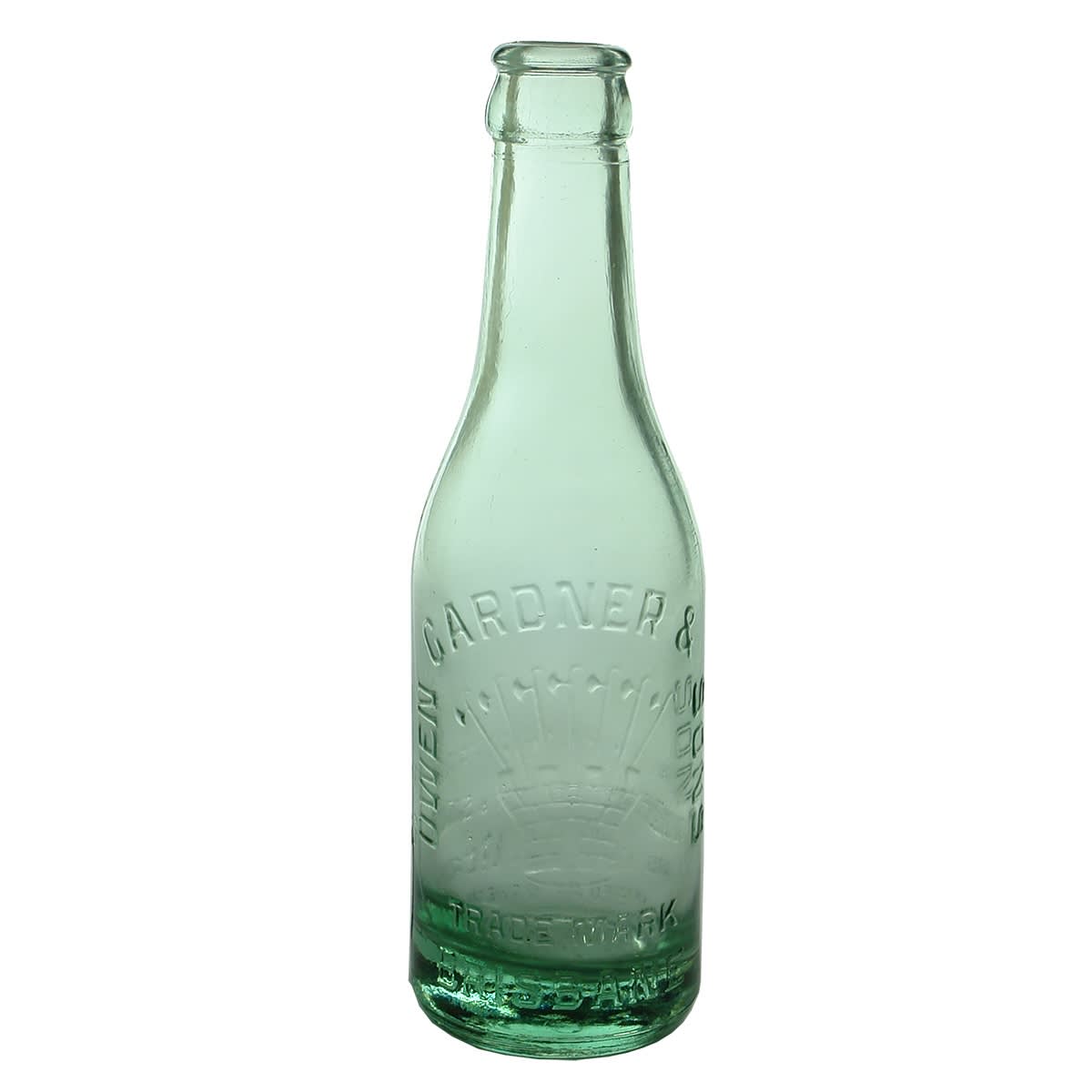 Crown Seal. Owen Gardner & Sons, Brisbane. AGM base. Aqua. 6 oz. (Queensland)