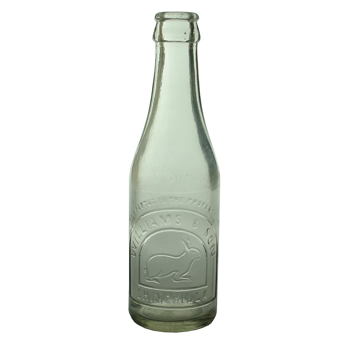 Crown Seal. Williams & Son, Chinchilla. Rabbit - well a Chinchilla! Clear. 6 oz. (Queensland)