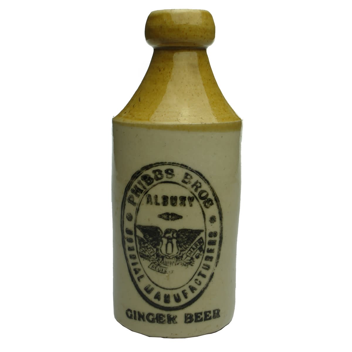 Ginger Beer. Phibbs Bros, Albury. Eagle. Tan Top. Dump. (New South Wales)