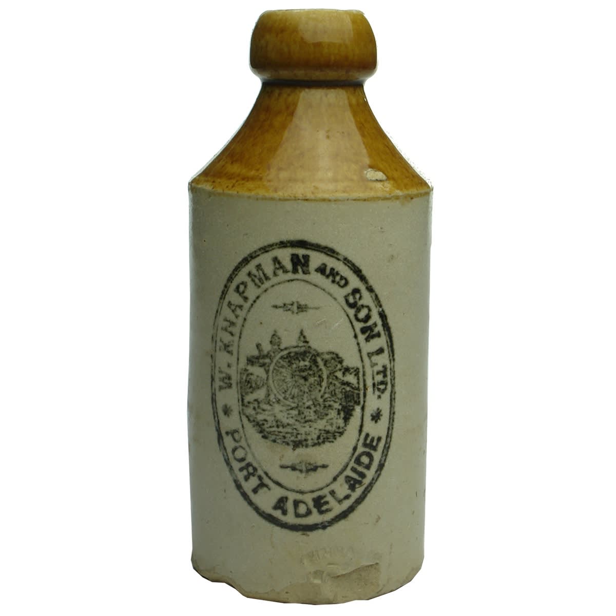 Ginger Beer. W. Knapman and Son Ltd, Port Adelaide. Cannon. Tan Top. Dump. (South Australia)