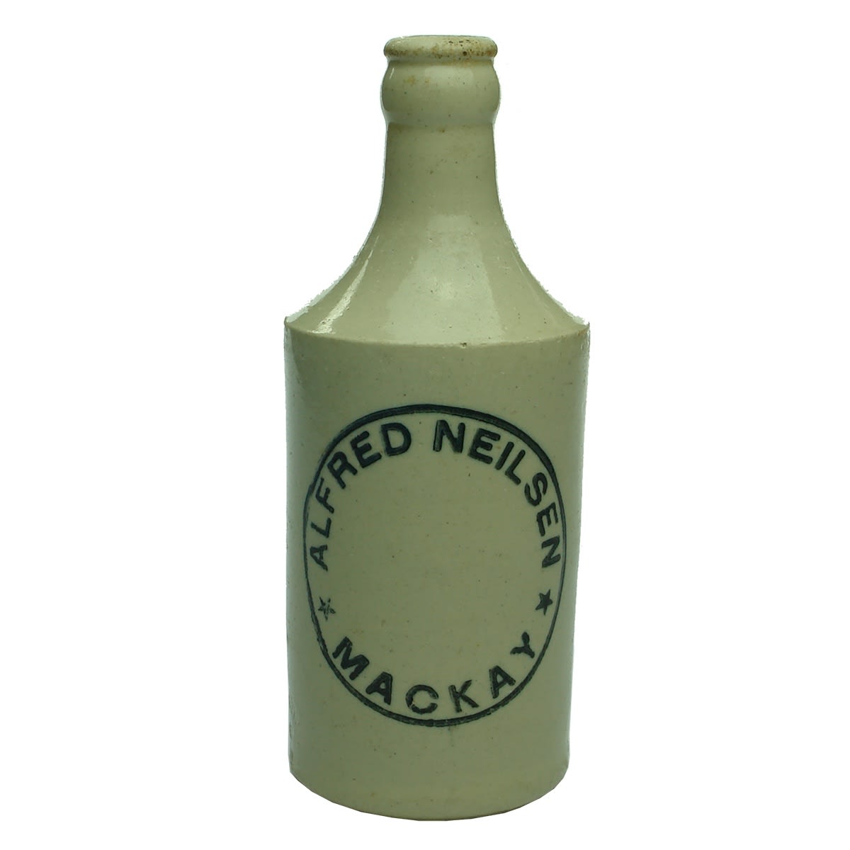 Ginger Beer. Alfred Neilsen, Mackay. Dump. All White. (Queensland)