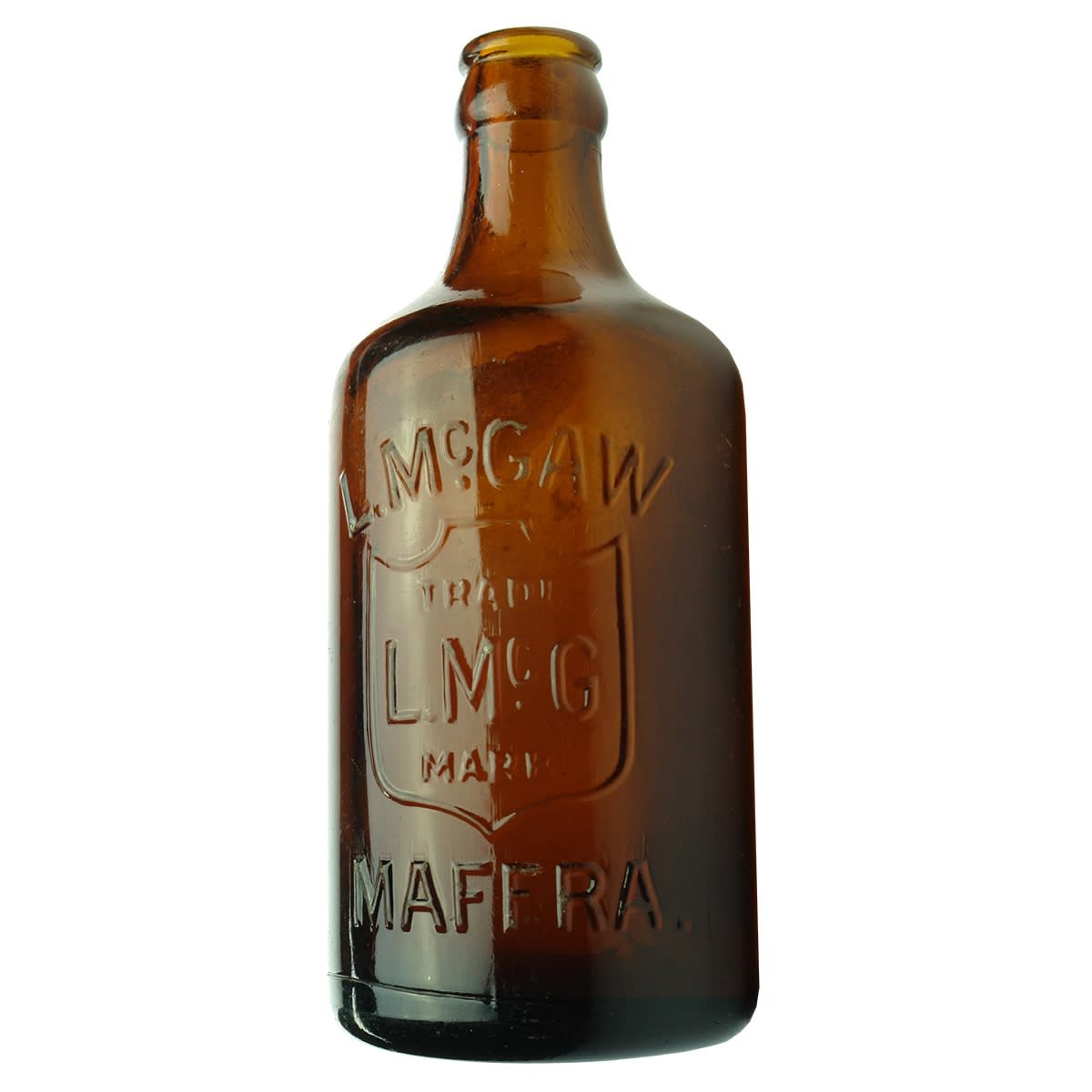 Glass Ginger Beer. L. McGaw, Maffra. Amber. 10 oz. (Victoria)