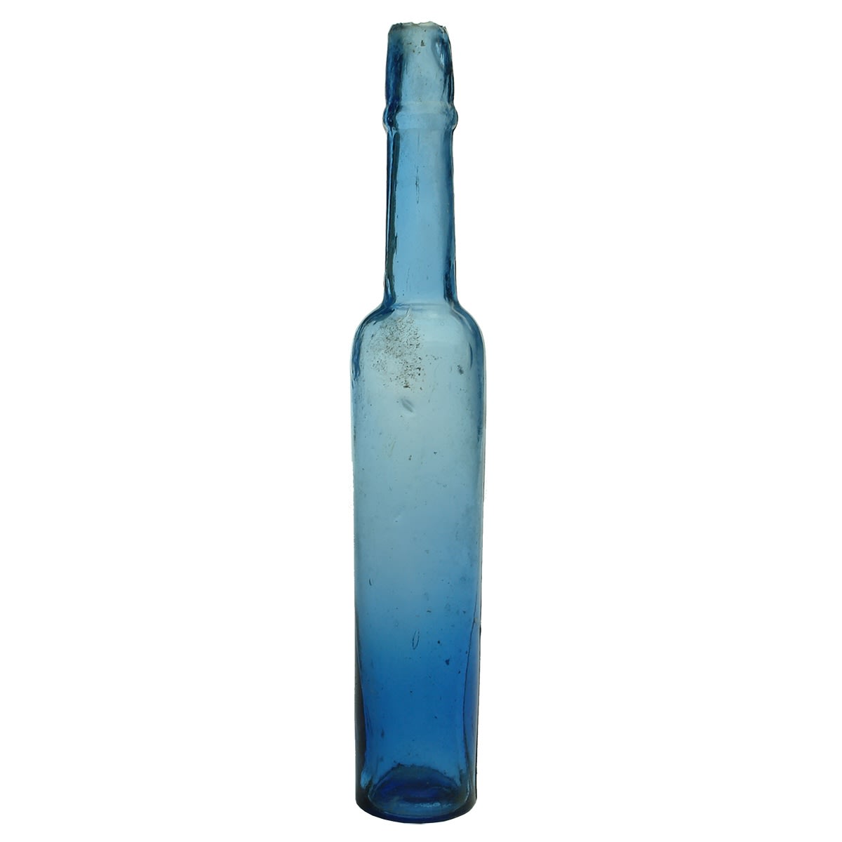 Castor Oil. Tall skinny pale blue shear top. 5 oz.