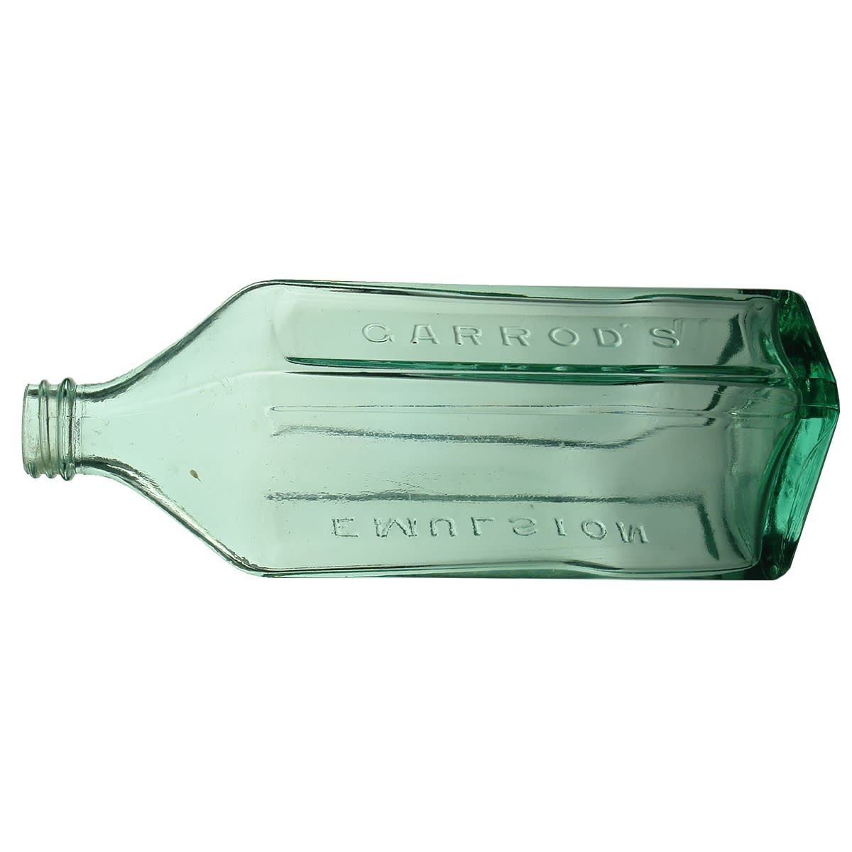 Cod Liver Oil. Garrod's Emulsion. Screw top. Aqua. 12 oz. (Erskineville, New South Wales)