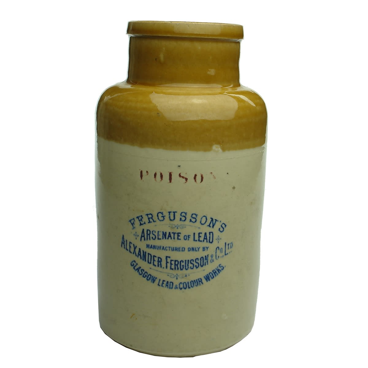 Poison. Fergusson's Arsenate of Lead, Glasgow. Blue & Red print. 219 mm. Small Print.