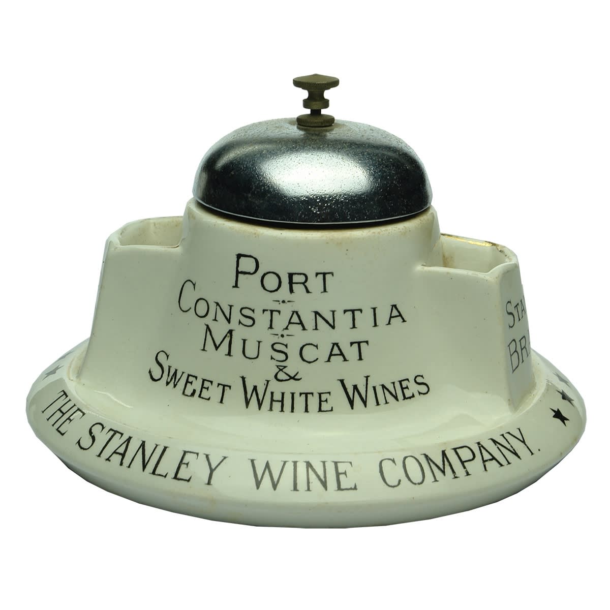 Counter Bell & Match Holder. The Stanley Wine Company. Advertising Table Wines & Sweet Wines. Brandy. Clare, South Australia. (South Australia)