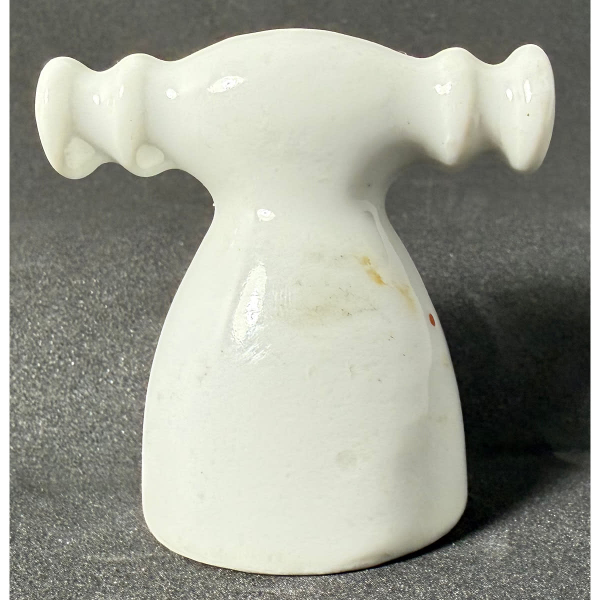 Insulator. White Porcelain domed with two extends arms like a double dalek! 60 mm.