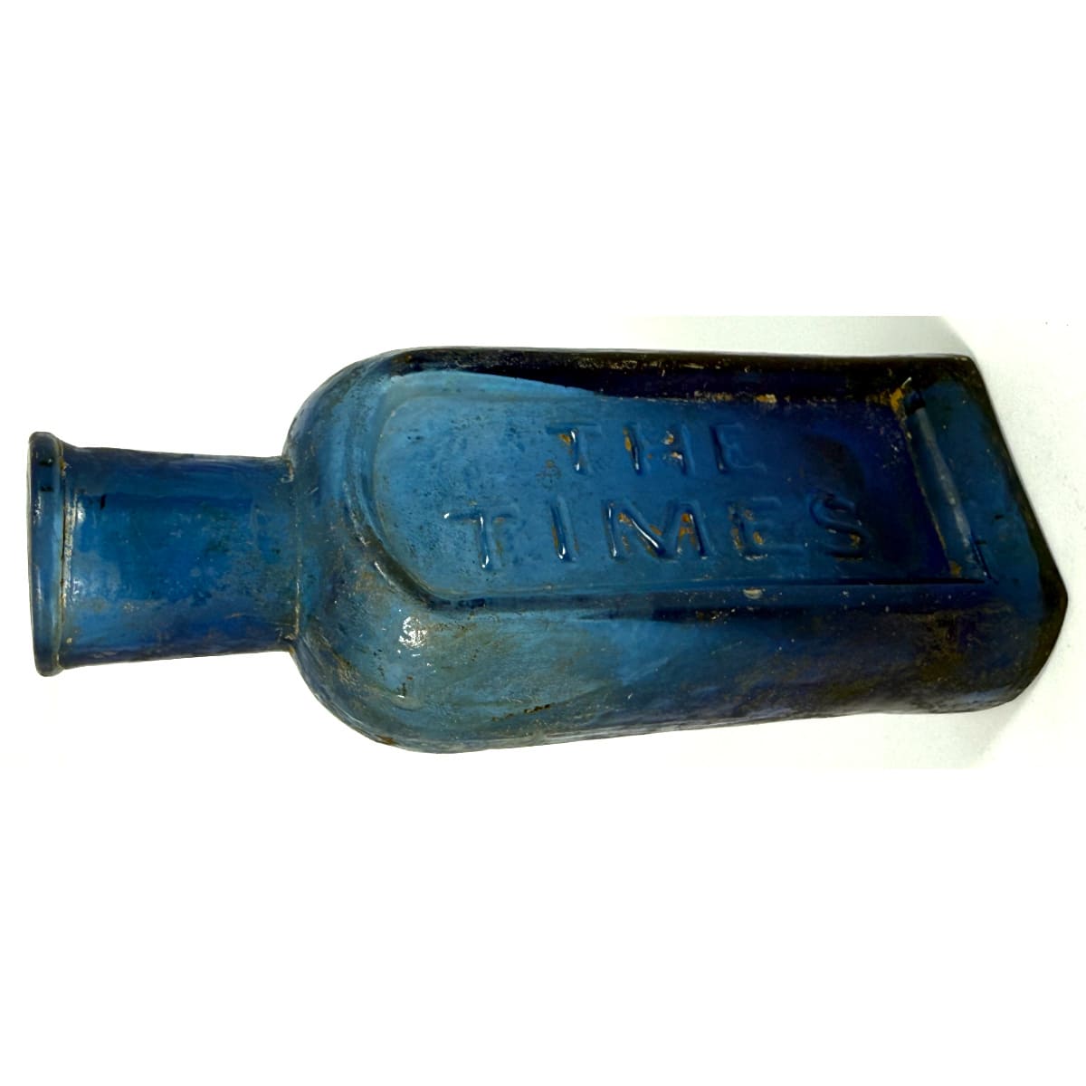 Shoe or Leather Dressing. The Times. Dark Blue. Crudely made bottle. (Australia)