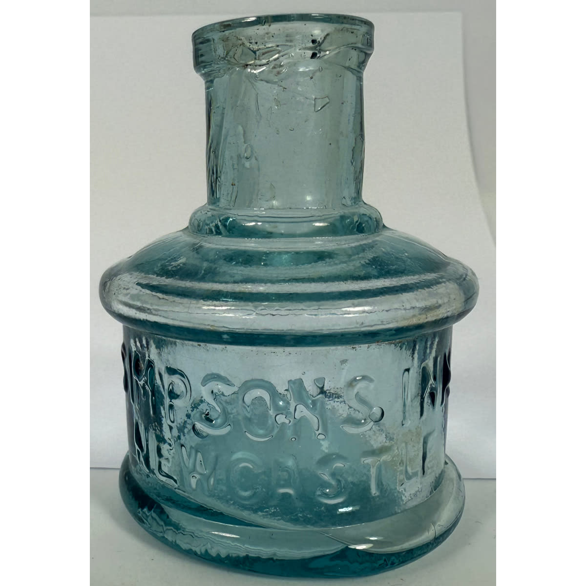 Ink. Simpson's Ink Newcastle. Pale Ice Blue. 1 oz. Cotton Reel. 67 mm tall. (New South Wales)
