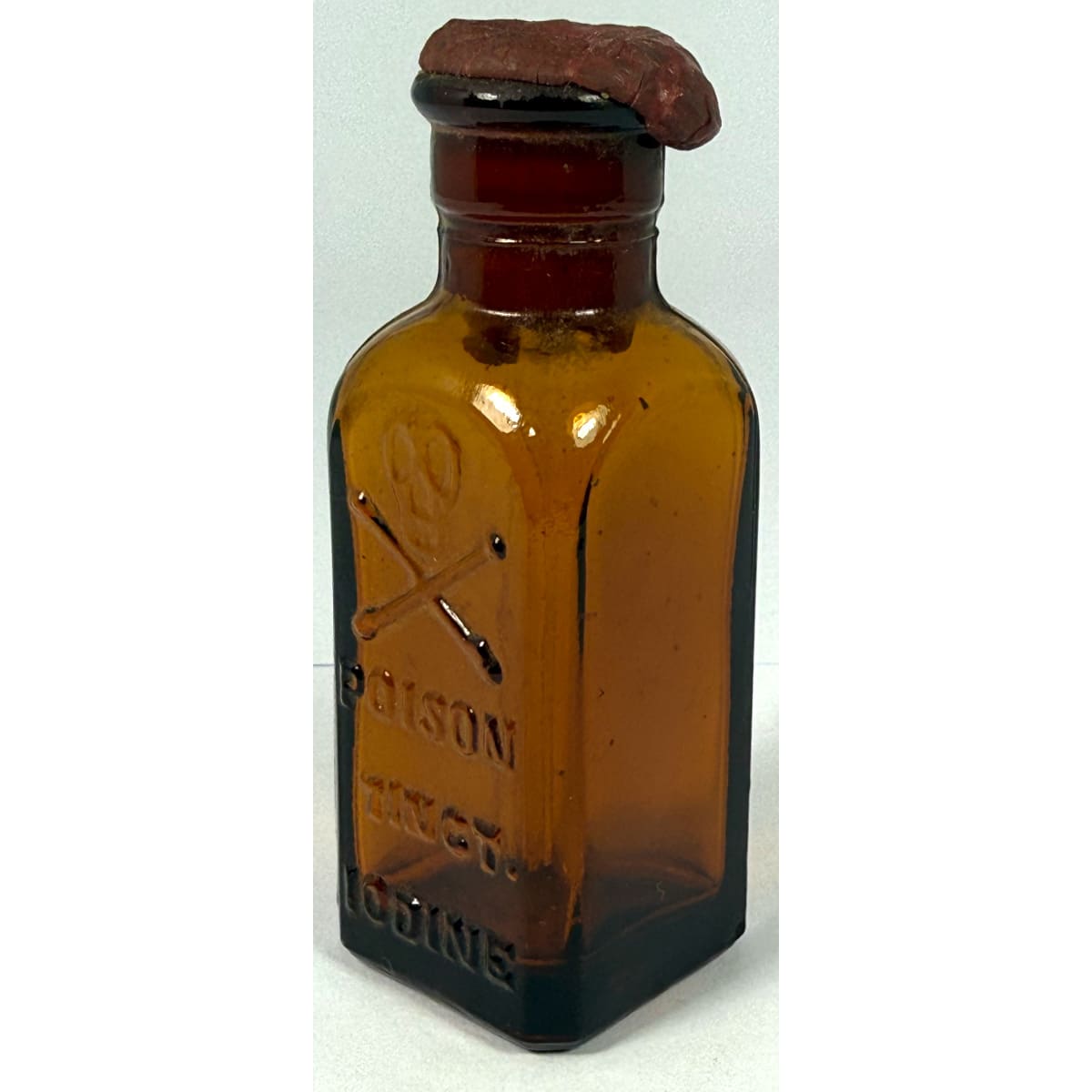 Poison. Skull & Crossbones. Tinct - Iodine. Amber. 1 oz.