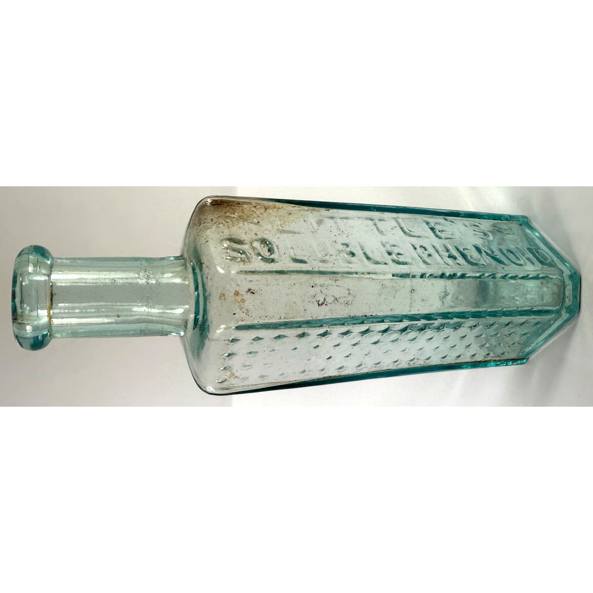 Poison. Phenyle. Little's Soluble Phenoid. Irregular Hexagon. Ice Blue. 6 oz.