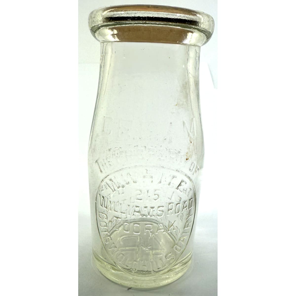Cream. W. White, Cotswold Hills Dairy, Williams Rd, Toorak. 1/4 Pint. 117 mm. Base Number: 46. (Victoria)